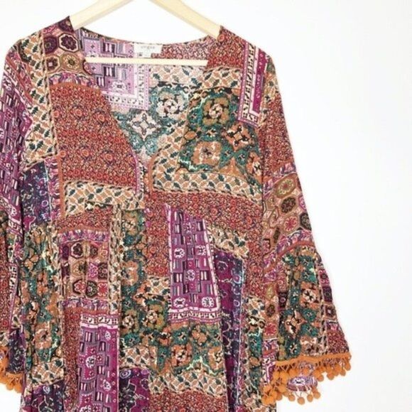 UMGEE Boho Pom Pom Printed Dress - Picture 2 of 9